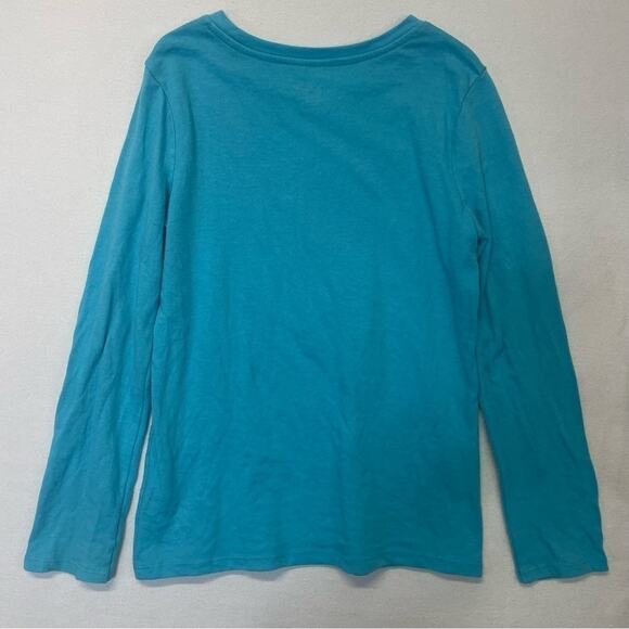 Cat & Jack Hooray It’s My Birthday Graphic T-shirt teal Y2K long sleeve Size 6 - Picture 3 of 6